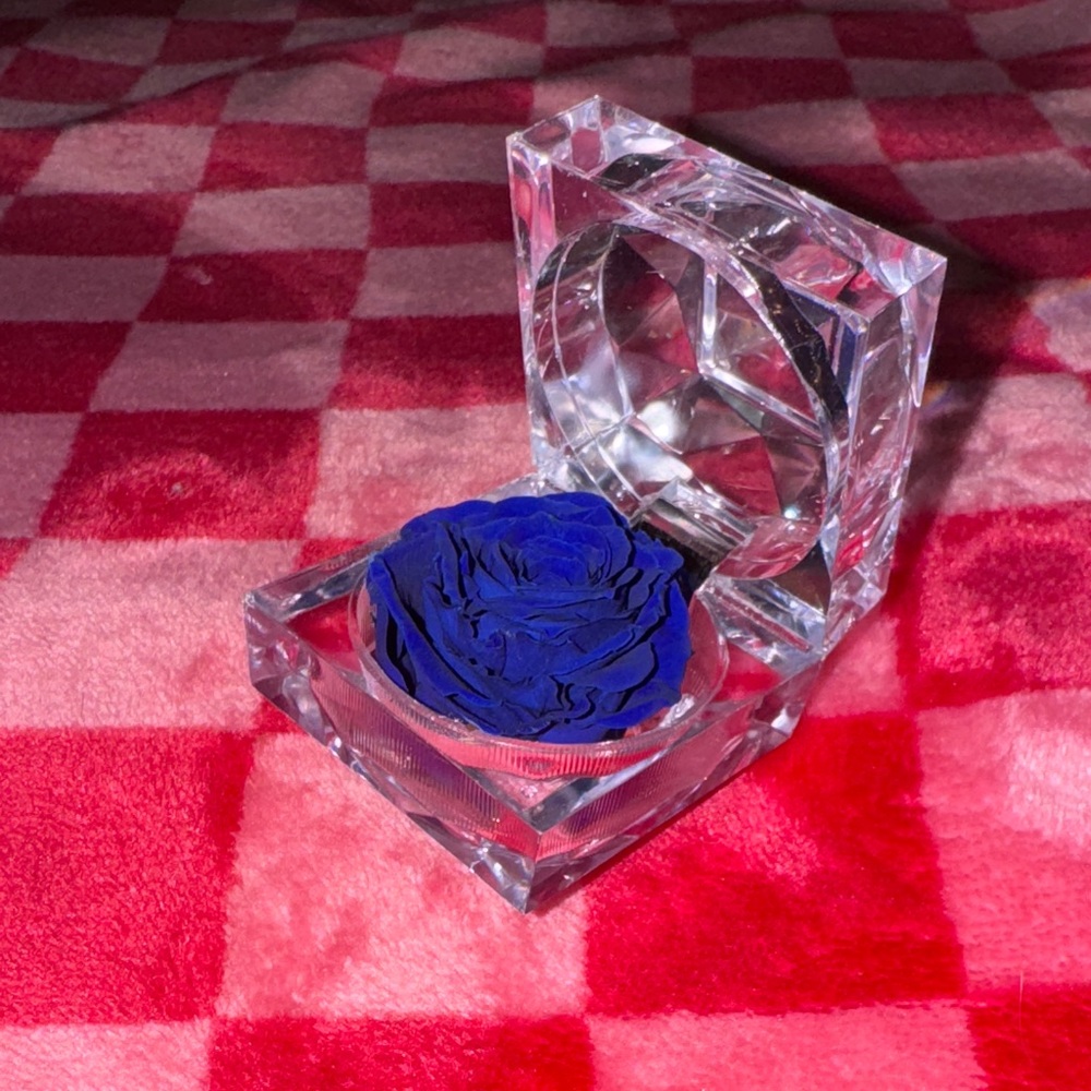 Scented Blue Rose in Crystal Display Box - Picture 1 of 3